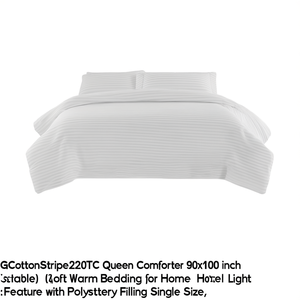 Edredón Queen GCottonStripe220TC de 90x100 Pulgadas, Ropa de Cama Suave y Cálida para Hogar y Hotel, Ligero con Relleno de Poliéster, Tamaño Individual - Product Image 2