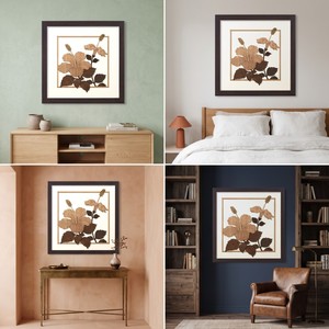 Arte Mural Decorativo Moderno Multifuncional con Marco de Madera, Panel con Incrustaciones Florales Cortadas con Láser en Madera Natural Premium - Product Image 2