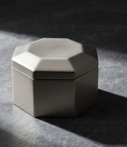 Caja Octogonal Plateada de Lujo para Frutos Secos, Contenedor Geométrico Metálico para Almacenamiento de Dátiles con Tapa Biselada, Envase de Regalo Corporativo - Product Image 5