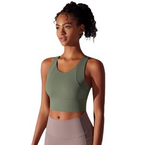 Soutien-gorge de sport amincissant à haute élasticité pour la course et le yoga, débardeurs rembourrés, gilets de sport courts pour femmes - Product Image 5
