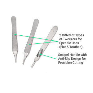 Surgical Grade Surgery <b>Kits</b> 5 Pieces German Stainless Steel Scissor Tweezer <b>suture</b> practice <b>kit</b> With Case Cheap Price OEM - Product Image 4