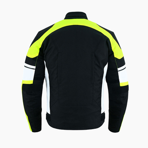 Veste de motocross pour homme, réfléchissante, manches longues, coupe-vent, couleurs contrastées, jaune fluo, noir, blanc, polyester, vêtements de course moto - Product Image 6