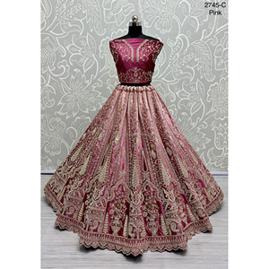 Collections de velours de vêtements de mariée indiens pour la mariée avec le travail de Zarkhan par Fabzone - Product Image 5