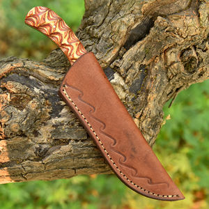 Couteau Tanto à lame fixe fait main sur mesure, acier carbone pleine tige, manche en bois Pakka, longueur totale 9 pouces, couteau de chasse et d'extérieur - Product Image 5