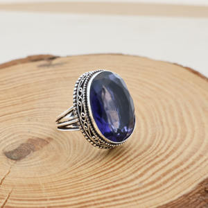 Amethyst Quartz <b>Statement</b> <b>Ring</b> Silver Filled – Faceted Oval Purple Crystal – Boho Jewelry Gift for Her - Product Image 5