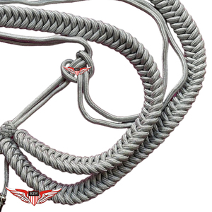 German Silver <b>Braided</b> Aiguillette Shoulder Aluminum Silver Adjutant's Aiguillette <b>Cord</b> With Metallic Tip - Product Image 5