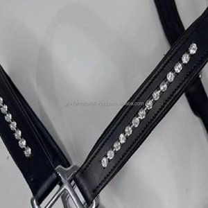 Cristaux d'équitation saisonniers légers de haute qualité luxueux cheval décoratif Western Designer cuir cheval licou et collier de tête - Product Image 3