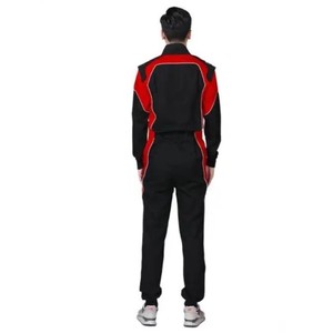 Traje de Carreras para Hombre, Rojo y Negro, Manga Larga, Poliéster/Nailon, Impermeable, Secado Rápido, para Todas las Temporadas, Diseño Color Block, Ropa para Carreras de Karts - Product Image 3