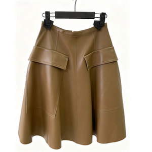 Custom Wear <b>Leather</b> Cargo <b>Skirt</b> Soft Finish Utility Pocket Design OEM ODM Manufacturing Wholesale Service - Product Image 1
