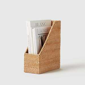 Soporte de ratán natural para revistas, organizador de oficina, accesorios, limas de papel, cesta, Estilo Vintage - Product Image 6