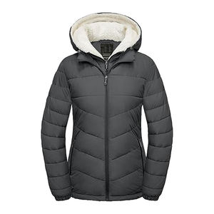 Chaqueta Acolchada para Mujer, Tallas Grandes, Color Sólido, Impermeable, Reversible, con Exterior de Seda, Personalizable, en Oferta - Product Image 3