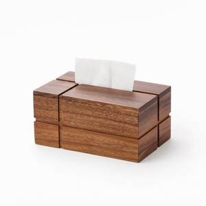 Caja Dispensadora de Pañuelos de Madera de Nogal Redonda |   Moderno Porta Servilletas de Madera, Juego de Cajas de Almacenamiento para Mesa - Product Image 3