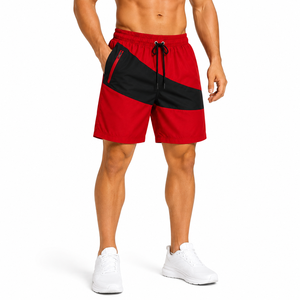Men's Color <b>Blocked</b> Windbreaker Shorts With Drawstring Quick Dry latest Design Geometric Pattern Mid Waist Woven Polyester short - Product Image 1