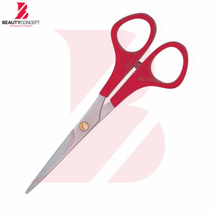 Ciseaux de coiffure professionnels à manche en plastique rouge, prix de gros, ciseaux de barbier en acier inoxydable pour salon de coiffure - Product Image 2