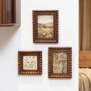 Classic Walnut Bead Border Handmade Eco-Friendly Waterproof <b>Vintage</b> Style Customizable Shape Wooden Photo <b>Frame</b> - Product Image 6