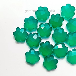 Ónix Verde Natural Tallado a Mano en Forma de Flor, Piedra Preciosa de 10 mm, Ónix Verde Tallado para Joyería, Precio al por Mayor - Product Image 6