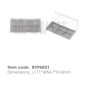 Palette compacte en plastique vide avec logo personnalisé et couvercle transparent pour blush, bronzer et contour - Product Image 1