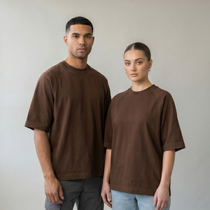 T-shirt ample à coupe carrée, manches tombantes, t-shirts unisexes pour hommes et femmes, 100% coton, col rond, t-shirt ample unisexe - Product Image 3