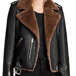 Vestes en cuir de mouton de qualité supérieure pour femmes avec doublure en polyester respirante, écologiques, pour l'hiver, par temps froid, personnalisables - Product Image 6
