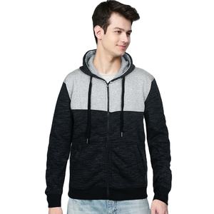 Sweat à capuche en molleton tricoté 100% coton pour homme, fermeture éclair complète, Logo de marque personnalisé - Product Image 1