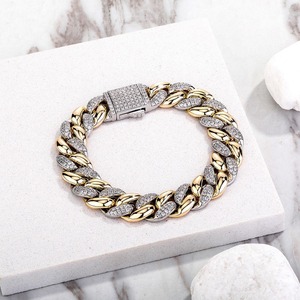 Wholesale Custom Trendy Cuban Link Bracelet Ice Link Chain Hip Hop <b>Men</b> Moissanite Diamond Bracelet for Wedding Party Gift - Product Image 2
