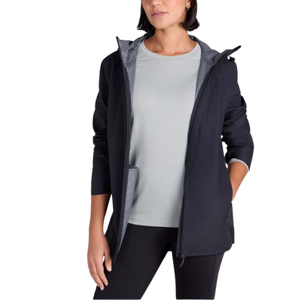 Chaqueta cortavientos con cremallera para mujer, con capucha y diseño de bolsillos laterales - Product Image 2
