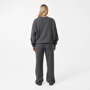Wholesale <b>Summer</b> Casual Athletic Fit Women's Mid-Rise Oversized Elastic Waist Fleece Jogger <b>Pants</b> - Product Image 4