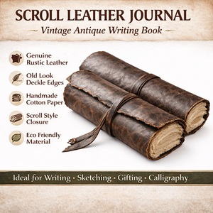 สมุดบันทึกหนังลายวินเทจพร้อมขอบกระดาษทำมือแบบดั้งเดิม กระดาษฝ้ายทำมือ สมุดจดบันทึกแบบโบราณ - Product Image 6