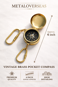 Vintage brass pocket <b>compass</b> keychain portable <b>navigation</b> <b>compass</b> key ring for travel hiking camping - Product Image 2
