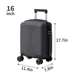 Set di Valigie 5 in 1 con Serratura Personalizzata Non-TSA, Trolley in PP Grigio Scuro da 12, 16, 20, 24, 28 Pollici - Product Image 6
