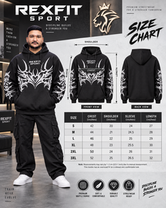 <b>Mens</b> Black Waffle Pullover Hoodie Abstract Chest Sleeve Graphic Oversized Streetwear Sweatshirt Custom OEM Wholesale Apparel <b>Top</b> - Product Image 4
