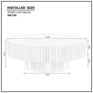 Mesa de Centro Redonda Negra Moderna y Minimalista con Borde Acanalado y Almacenamiento Oculto para Sala de Estar, Hotel o Apartamento - Product Image 6