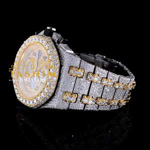 Premium Quality Custom Stainless Steel Business Sport Fashion Hip Hop Style Iced VVS Moissanite Diamond Quartz Glass Limited - Product Image 3