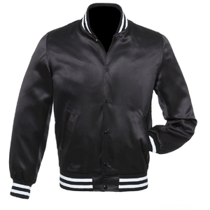 Chaqueta de Béisbol Varsity Azul Rey de Satén con MOQ Bajo, Chaqueta de Béisbol Blanca Personalizada para Hombre de Secado Rápido, Chaqueta Letterman 100% Poliéster - Product Image 1