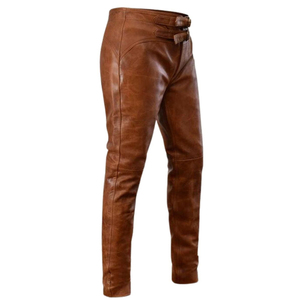 Pantalones de Cuero para Hombre, Última Moda, Transpirables y Elegantes, de la Mejor Calidad a Bajo Precio, Corte Recto en Oferta - Product Image 3