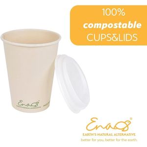 Set di 80 Coperchi Compostabili per Bicchieri da Caffè Usa e Getta 12oz, Bicchieri in Fibra di Bambù Non Sbiancati Ecologici con Coperchi Compostabili - Product Image 3