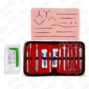 Kit médico de sutura, Kit de entrenamiento de práctica de sutura duradero con instrumentos, almohadilla de silicona duradera para estudiantes, Kit de disección quirúrgica - Product Image 1