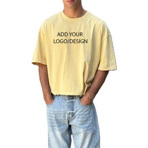 Camisetas de hombre 100% algodón, corte personalizado, estilo oversize, cropped y boxy, con logo personalizado, marca privada, estilo casual y streetwear. - Product Image 2