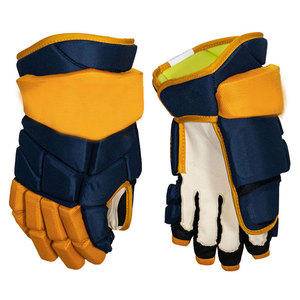 Gants de sécurité pour le sport de hockey sur glace, longueur poignet, bleu marine, jaune, polyester, respirants, non doublés, pour les sports de plein air, printemps automne - Product Image 1