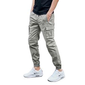 Pantalones Cargo ajustados de cintura alta para hombre, nueva moda, ropa de calle informal con múltiples bolsillos, Parte delantera plana recta, proveedor BD - Product Image 6