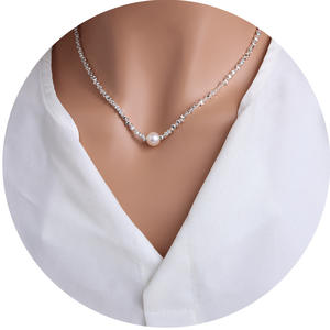 High Luxury South Korean Freshwater <b>Pearl</b> <b>Necklace</b> Broken <b>Silver</b> Starry Sky Personalized Freshwater <b>Pearl</b> - Product Image 5