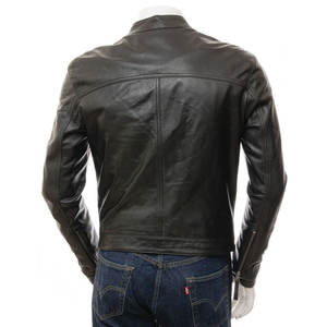 <b>Men's</b> High Quality Canvas Quick Dry Casual Winter Stand Collar Leather <b>Jacket</b> Top Selling High Street Style Front Logo - Product Image 2