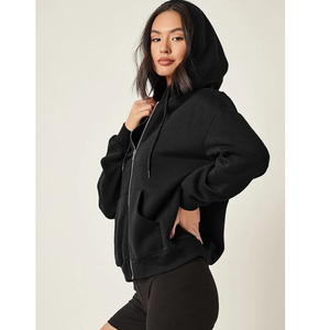 Sweat-shirt personnalisé en coton respirant anti-boulochage pour femme, vêtement de sport, manches longues, molleton chaud personnalisé GSM, collection automne - Product Image 3