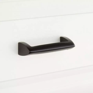 Modern Matte Black Cabinet Pull Handle with Ergonomic Curved Design Durable Metal Finish for <b>Kitchen</b> and Furniture Decor - Product Image 1