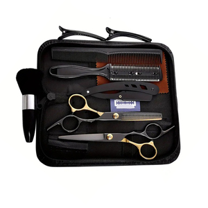 Kit de ciseaux de barbier en acier inoxydable de haute qualité, comprenant des ciseaux à effiler, des outils de beauté, personnalisable - Product Image 2