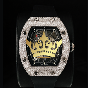 Luxury Classic Square Quartz Stainless Steel Simple Iced Watch for Men VVS Moissanite Diamond Smart Black Dial Custom Hip Hop - Product Image 1