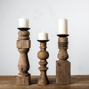 Handcrafted Wooden <b>Candle</b> Holder With Vintage Look And Rustic Finish For Home Decoration And Festive Styling Needs - Product Image 5