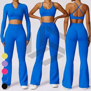 Ensemble de yoga 7 pièces sans couture de haute qualité pour femme, soutien-gorge de sport et leggings de yoga très élastiques et respirants, personnalisable à l'avant, faible MOQ - Product Image 5