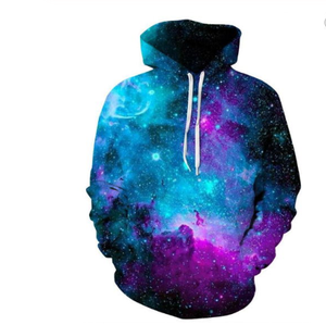 Sweat-shirt à capuche pour homme, imprimé galaxie, coupe classique, décontracté, pour l'automne, 100% polyester, tricoté, respirant - Product Image 1