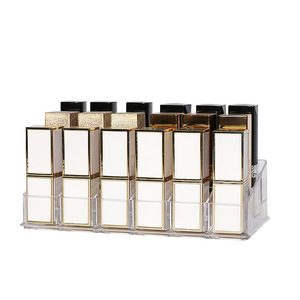 <b>Clear</b> Plastic Lipstick Organizer 24 Slot Compact Lip <b>Gloss</b> Chapstick Mascara Holder - Product Image 3